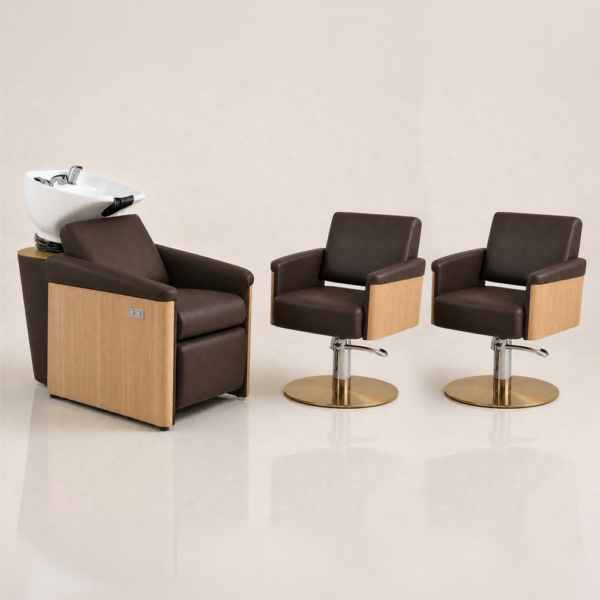 The Ashli Salon Package 2 - Chocolate Brown & Natural Wood Finish by SEC
