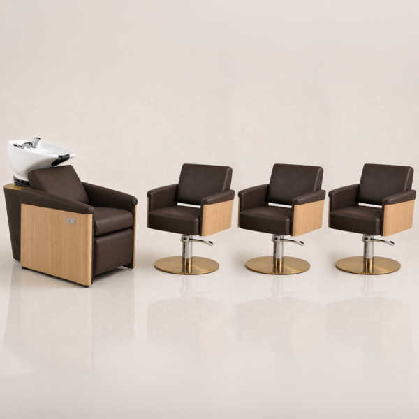 The Ashli Salon Package 3 - Chocolate Brown & Natural Wood Finish by SEC