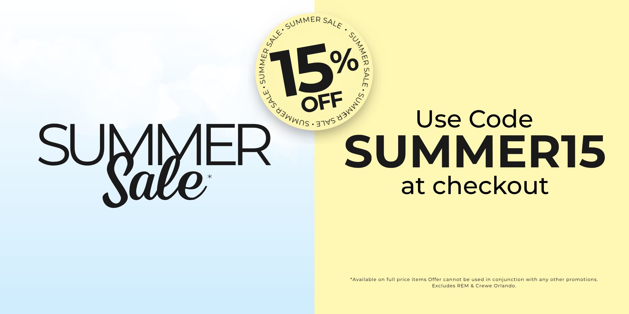 Summer Sale - Save 15%